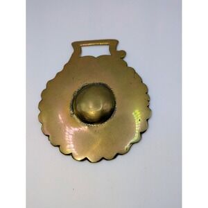 Vintage Brass Horse Harness Sun Medallion Raised Center 3in Equestrian Arts